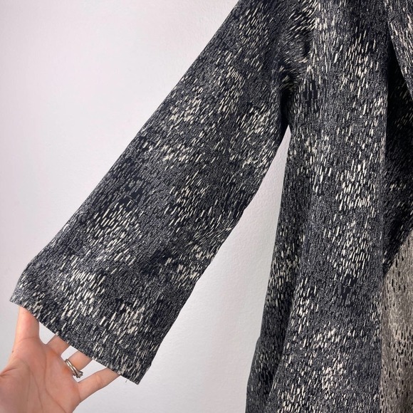 Bryn Walker Grey Space Dye Textured Cotton Long Line Coat Jacket Women's Medium - Picture 7 of 10